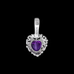 925 Sterling Silver Heart Pendant, Amethyst Pendant, Amethyst Heart Pendant, Amethyst Jewelry