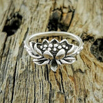 Lotus Flower Ring - 925 Sterling Silver - Sizes 5-9 - Elegant and Delicate Design