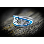 Elf Quest Ring • 925 Sterling Silver • Kingman Turquoise • Wolf Rider • Navajo Handmade