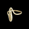 925 Sterling Silver Wave Ring, 14KT Gold plated Sterling Silver, Gold Wave Ring, Size 7-1/2