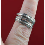 Sterling Silver adjustable feather band Ring