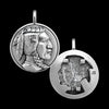 Indian Head Pendant, 925 Sterling Silver Pendant, James Fraser Pendant, Nickel Pendant