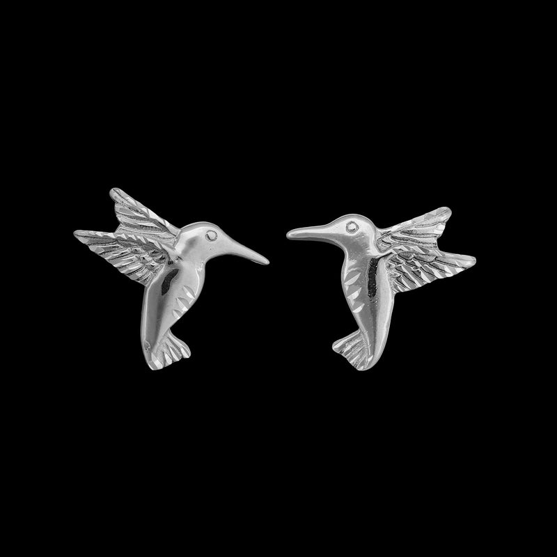 Hummingbird Earrings, 925 Sterling Silver Earrings, Navajo Earrings, Native American Handmade Jewelry, Birds