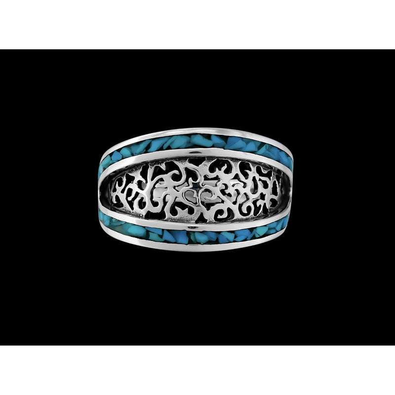 Elf Quest Ring • 925 Sterling Silver • Kingman Turquoise • Wolf Rider • Navajo Handmade