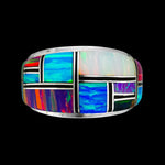 Navajo Opal Inlay Ring • 925 Silver • Indigenous Artistry • Southwest Style • Edward Johnson