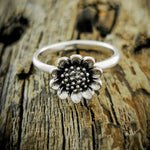 Sterling Silver Single Sunflower Ring