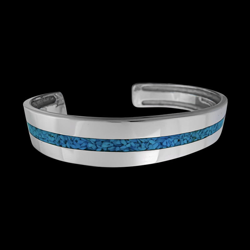 Navajo Cuff Bracelet • 925 Sterling Silver • Native American Handmade Jewelry • Turquoise Bracelet