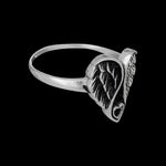 Sterling silver ring with heart surrounded by Angel wings