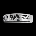 Sterling Silver Wildlife Scene Bracelet • Snowy Cabin Design • Nature Lover • Navajo