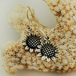 Sterling Silver Sunflower dangle earrings