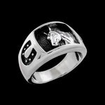 Horse Ring • 925 Sterling Silver • Navajo Handmade • Ranch and Rodeo Jewelry • Horseshoe Design