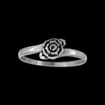 Sterling Silver Diamond Cut Tiny Rose Ring