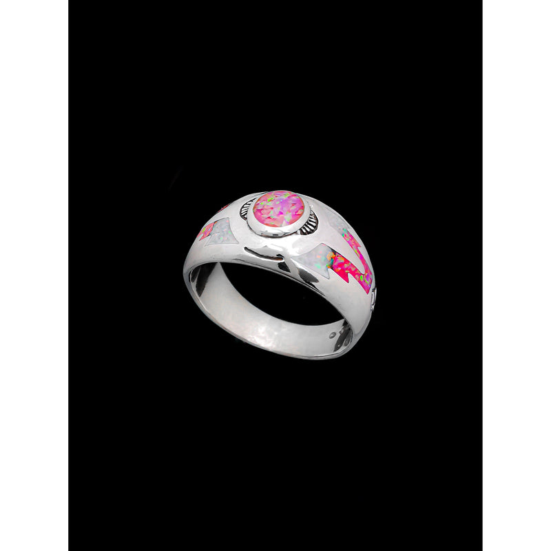 Opal Ring • Southwestern Style • 925 Sterling Silver • Navajo Handmade