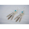 925 Silver Dreamcatcher Earrings • Turquoise Feather • Native American