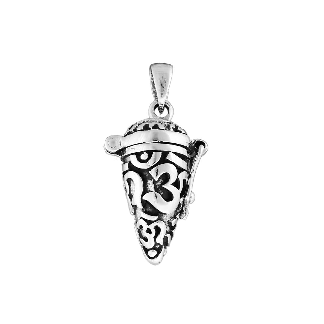 Sterling Silver Latching Conical Container With OM Symbols available at ...