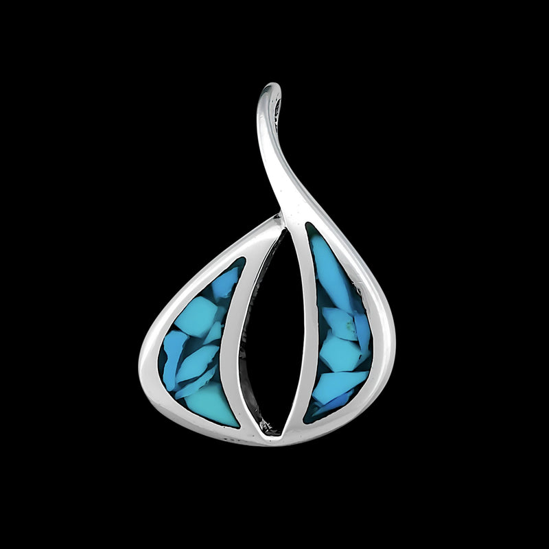 Southwestern Pendant • Sterling Silver • Turquoise or Violet Opal Options