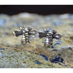 Sterling Silver Bumble Honey Bee stud post earrings