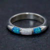 Navajo Family Ring • White Opal and Blue Opal • Native American Handmade • Sterling Silver