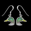 Duck Earrings • Sterling Silver • Mallard Design • Navajo Inspired