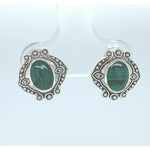 Malachite Wedding Earrings • 925 Sterling Silver • Handcrafted Bridal Jewelry