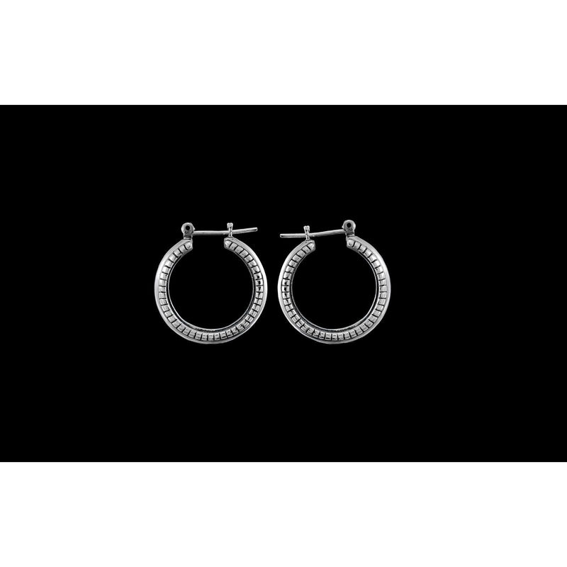 925 Sterling Silver Hoop Earrings with beaded detail around the band