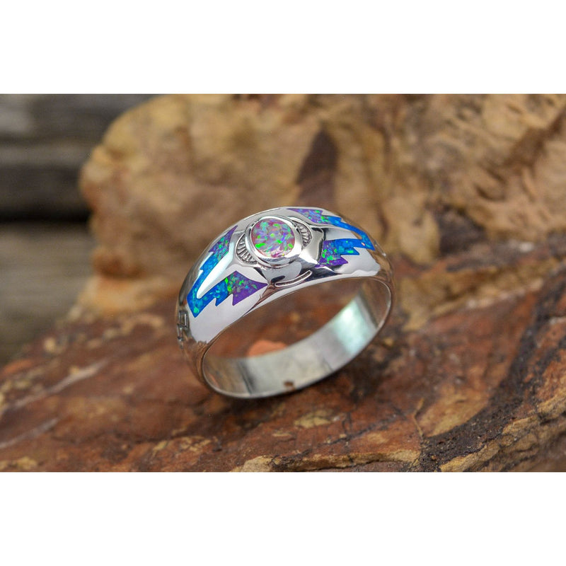 Southwestern Navajo Handmade Ring • Opal Ring • Native American Style • 925 Sterling Silver