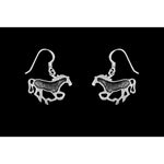 925 Sterling Silver Horse Earrings • Navajo Handcrafted • Equestrian Jewelry