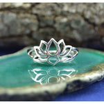 Exquisite Sterling Silver Lotus Flower Ring - Symbol of Purity and Rebirth