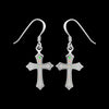 925 Sterling Silver Cross Earrings, Opal Cross Earrings, Christian Earrings