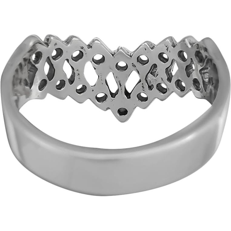 Size 4.5 - Diamond Cut Lattice Ring