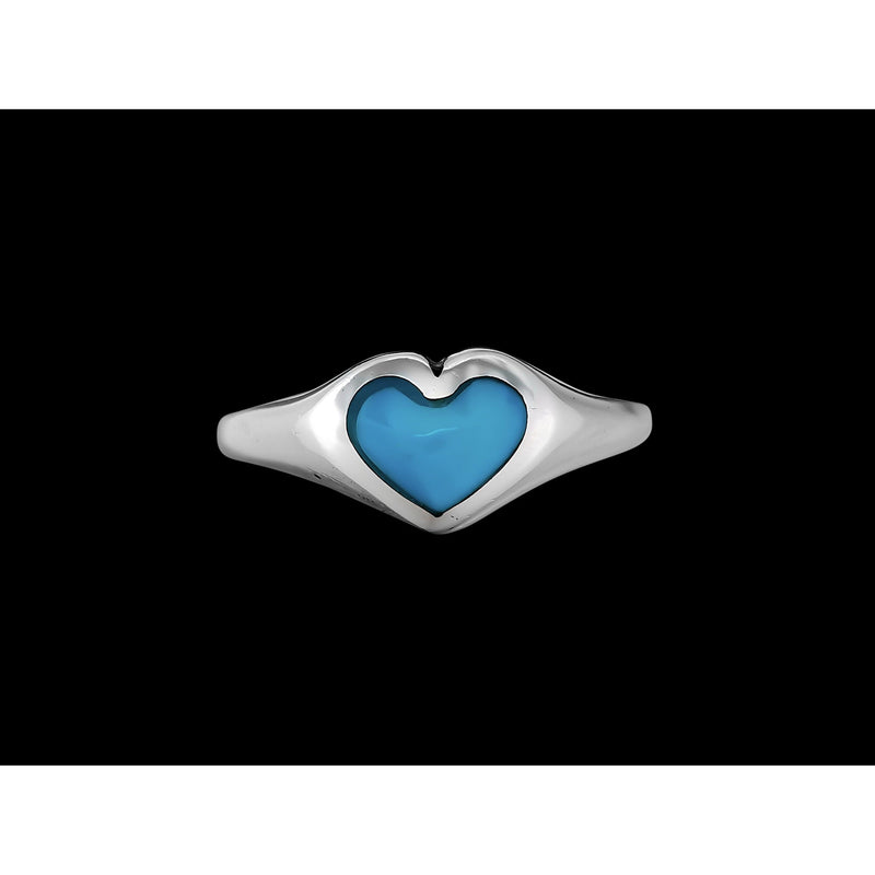 Turquoise Heart Ring • 925 Sterling Silver • Southwestern Style • Handcrafted Beauty
