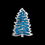 Pine Tree Pendant, 925 Sterling Silver Pendant, Fir Tree Pendant, Nature Pendant, Turquoise Pendant, Navajo Pendant