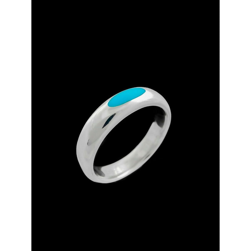 Statement Fashion Ring • 925 Sterling Silver • Turquoise • Size 10