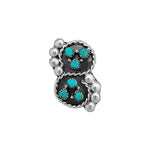 Size 5-925 Sterling Silver Sleeping Beauty Turquoise Cabochon Ring, Braided Border Infinity Design, Handmade Gemstone Jewelry, Navajo Solitaire Stone Band