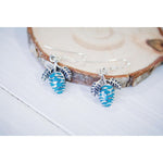 Sterling Silver Pine Cone Earrings inlaid with Turquoise