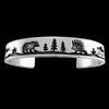 Sterling Silver Wildlife Scene Bracelet • Snowy Cabin Design • Nature Lover • Navajo