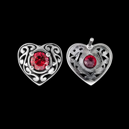 925 Sterling Silver Heart Earrings, June Birthstone Earrings, Garnet Engagement Earrings, Wedding Earrings, Garnet Earrings, Rhodolite Earrings