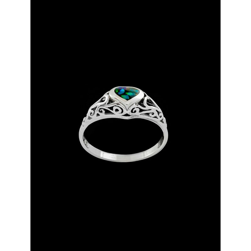 Sorrento Heart Ring, Mixed Stones, Size: 8, Turquoise, Coral, Malachite