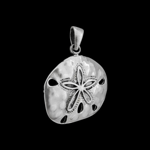 925 Sterling Silver realistic Sand Dollar Beach Ocean Pendant