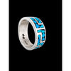 Large Tetris Ring, 925 Sterling Silver ring, Turquoise, size 12.5