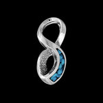 Sterling Silver Infinity Symbol Pendant inlaid with Turquoise or Opal