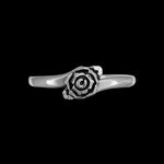 Sterling Silver Diamond Cut Tiny Rose Ring