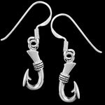 Sterling Silver Small Fish Hook Dangle Earring