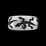 Size 10-925 Sterling Silver Gecko Band, Detailed Reptile Design, Handmade Nature Ring, Handcrafted Animal Jewelry