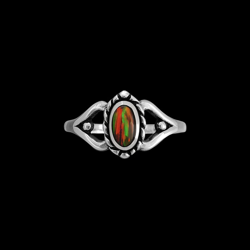 925 Sterling Silver Navajo Ring • Red Opal Gemstone • Handcrafted Statement Jewelry