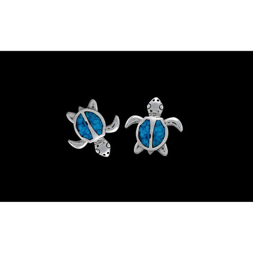 925 Sterling Silver Turtle Earrings, Sea Turtle Studs, Turquoise Turtle Earrings, Tortoise Post, Ocean Earrings