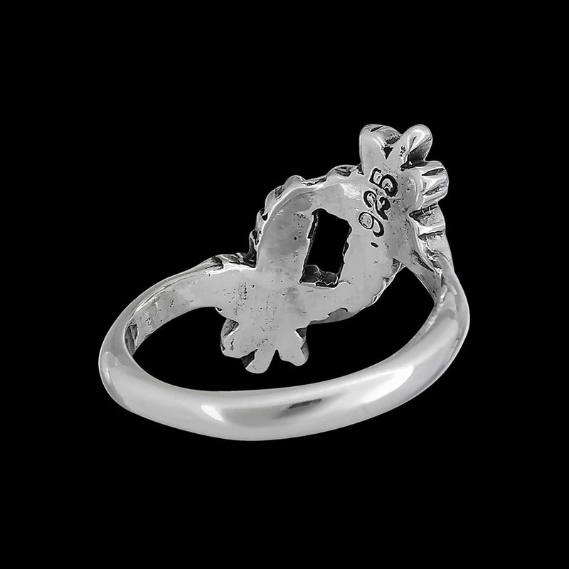 925 Sterling Silver Mary Jane Ring, Green Cannabis Ring, Pot Leaf Ring, Pot Leaf Jewelry
