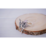 Beautiful sterling silver ring with faerie fairy design