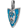 925 Sterling Silver Medium Turquoise Arrowhead Pendant, Detailed Bear Pendant with Paw & Claws, Native American Jewelry, Southwestern Animal Necklace