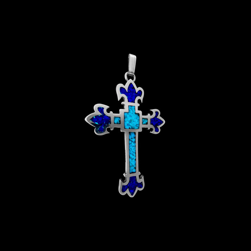 Cross Pendant, 925 Sterling Silver Pendant, Christian Pendant, Jesus Pendant, Fleur De Lis Cross Jewelry